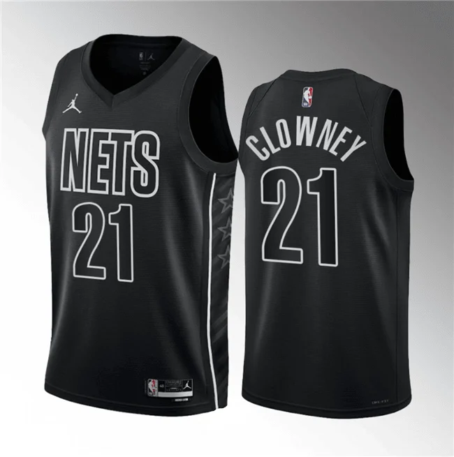 Basketball Jersey College-Men's Brooklyn Nets #21 Noah Clowney Black 2023 Draft Statement Edition Stitched Basketball Basketball Jersey