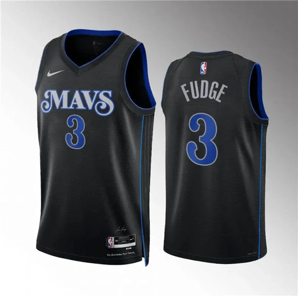 Basketball Jersey Gym-Men's Dallas Mavericks #3 Alex Fudge Black 2023/24 City Edition Stitched Basketball Basketball Jersey