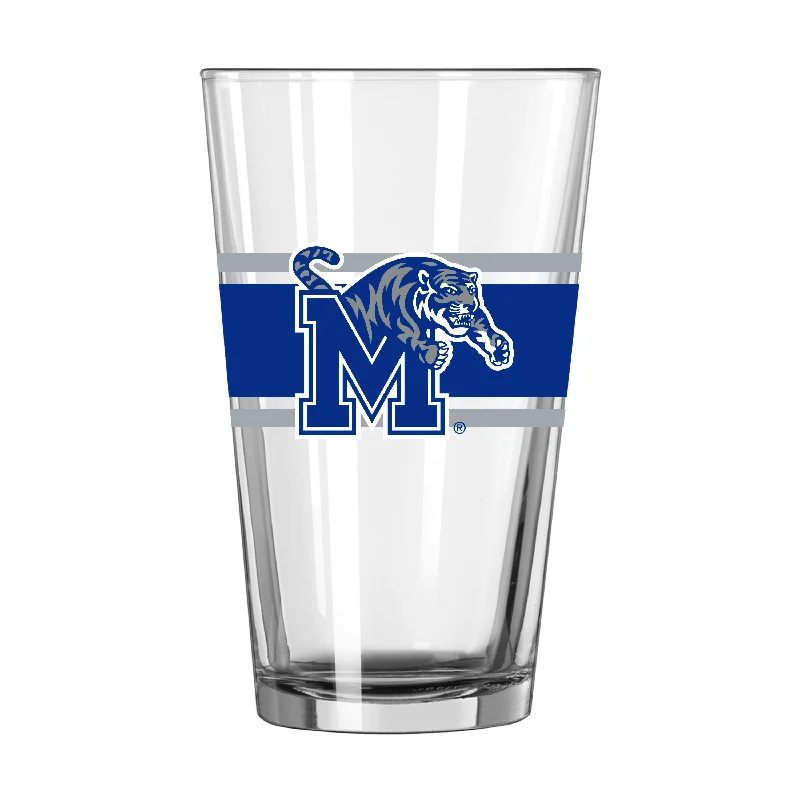 Team Mug Stainless Steel-Memphis 16oz Stripe Pint Glass