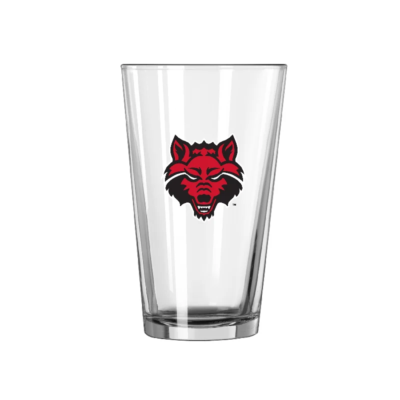 Team Mug Abstract-Arkansas State 16oz Logo Pint Glass