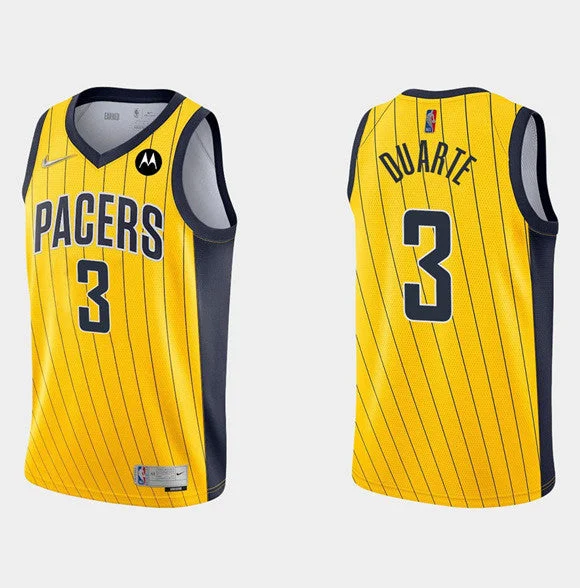 Basketball Jersey Premium-Men's Indiana Pacers #3 Chris Duarte Gold Earned Edition Basketball Stitched Basketball Jersey