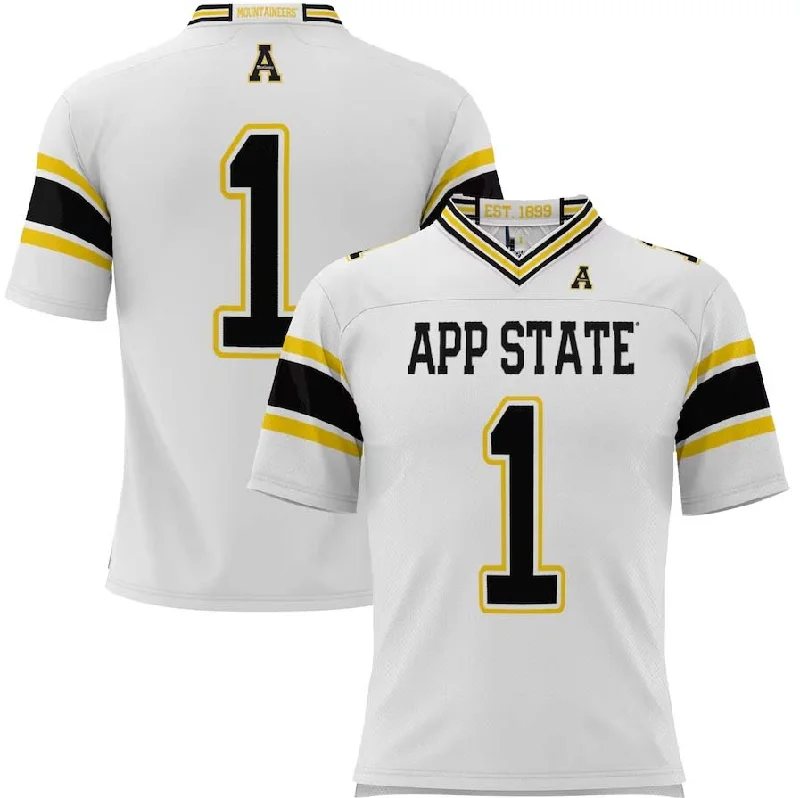 Football Jersey Country Flag-#1 A.State Mountaineers GameDay Greats Endzone Football Jersey - White Stitched American College Jerseys