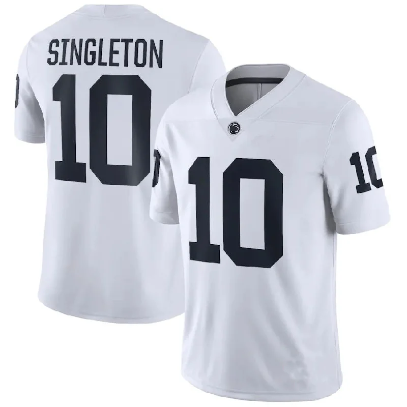 Football Jersey Printed-P.State Nittany Lions #10 Nicholas Singleton NIL Replica Football Jersey White Stitched American College Jerseys