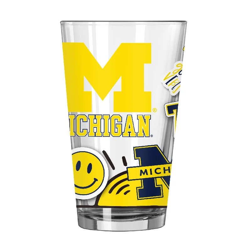 Team Mug Student-Michigan 16oz Native Pint Glass