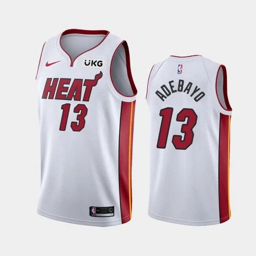 Basketball Jersey Fantasy-Men's Miami Heat #13 Bam Adebayo White Association Stitched Basketball Jersey