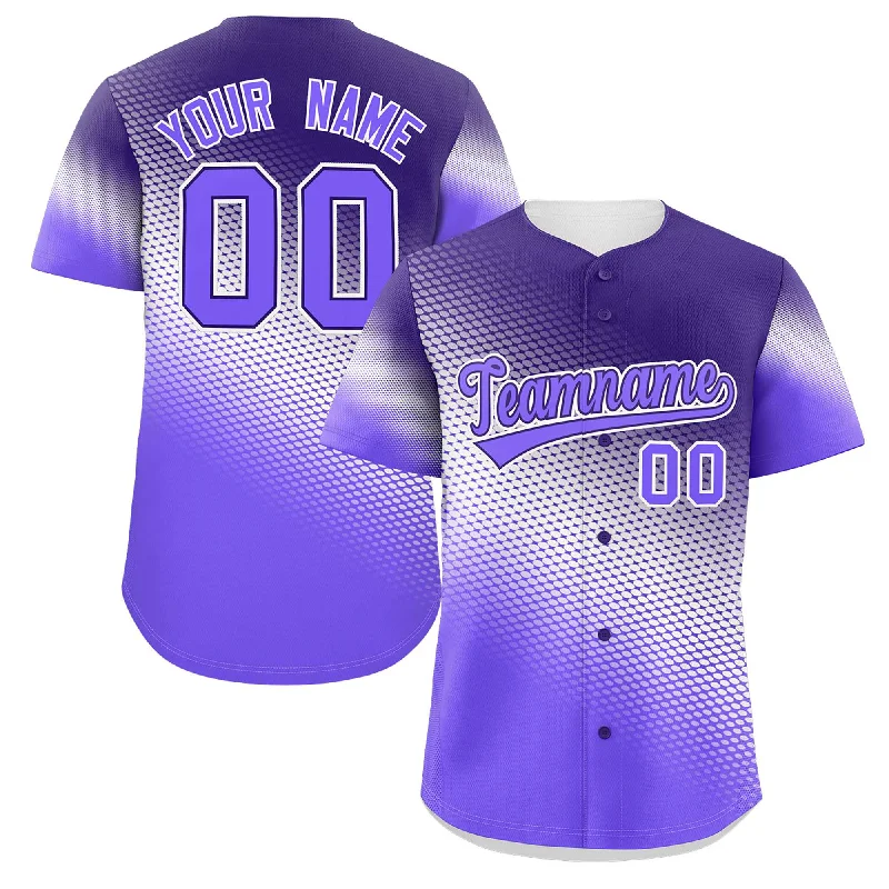 Baseball Jersey Vintage-Custom Dark Purple Purple Tiny Spot Gradient Fashion Authentic Baseball Jersey