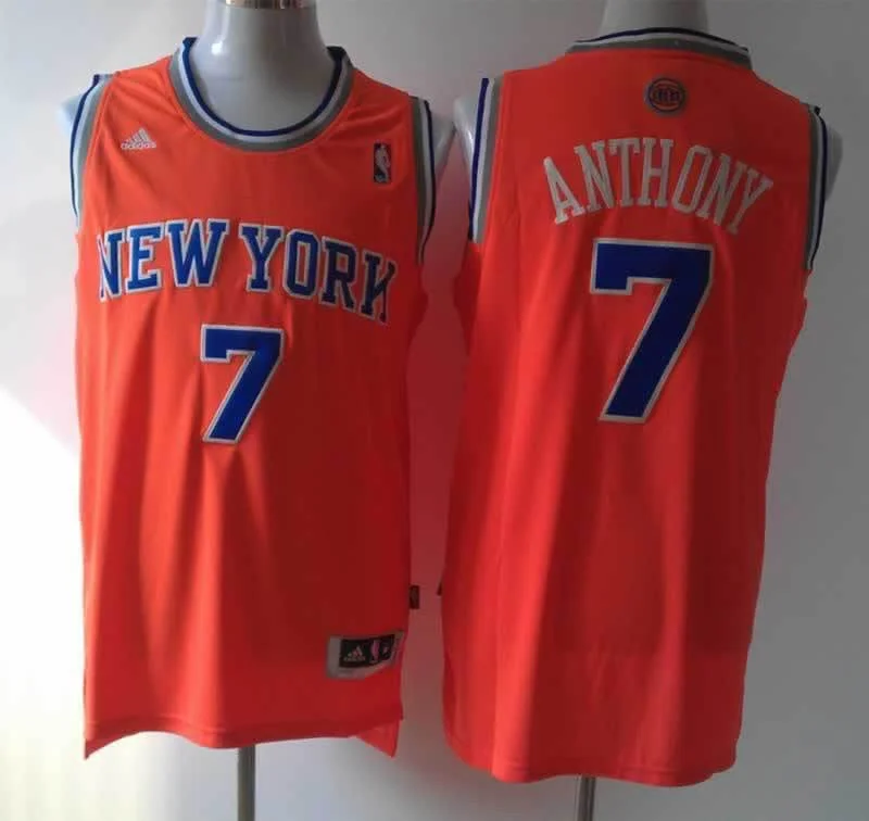 Basketball Jersey Reversible-Knicks 7 Anthony Orange New Revolution 30 Basketball Jerseys