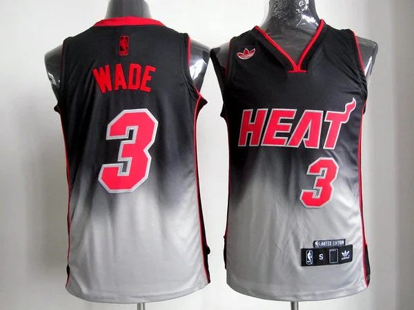 Basketball Jersey Collector’s Item-Heats 3 Wade Black&Grey Basketball Jerseys