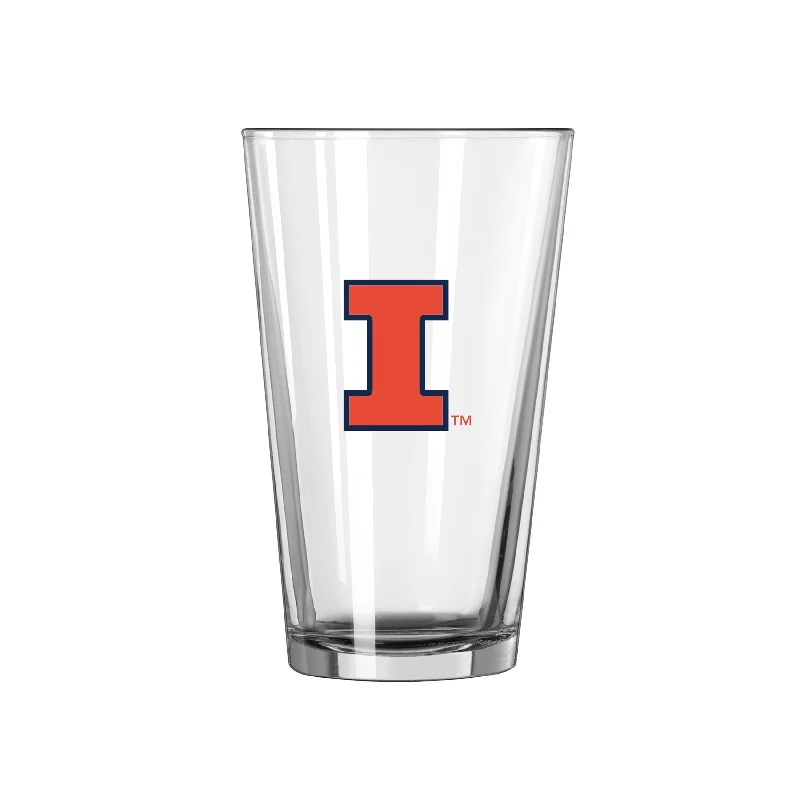 Team Mug Artistic-Illinois 16oz Logo Pint Glass