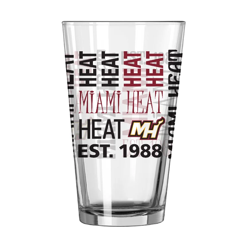 Team Mug Inspiration-Miami Heat 16oz Spirit Pint Glass