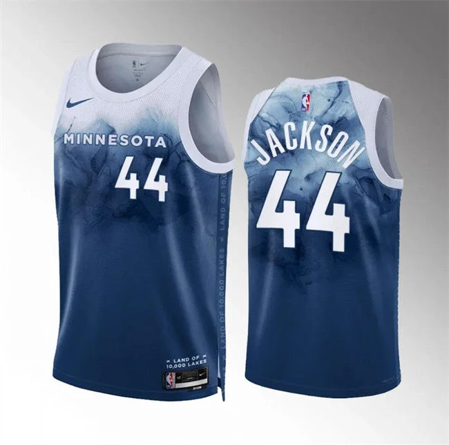 Basketball Jersey Cyber Monday-Men's Minnesota Timberwolves #44 Justin Jackson Blue 2023/24 City Edition Stitched Basketball Jersey