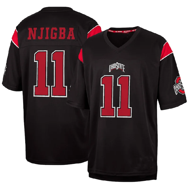 Football Jersey Sweatproof-O.State Buckeyes #11 Jaxon Smith-Njigba  Colosseum Fashion Replica Jersey Black Football Jersey Stitched American College Jerseys