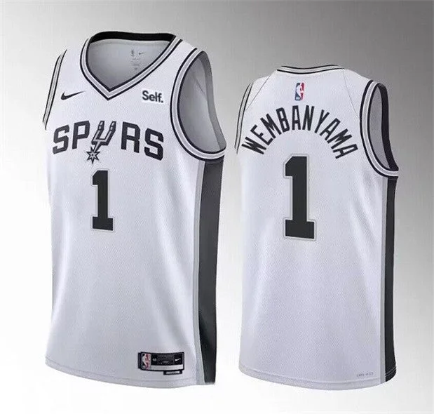 Basketball Jersey Performance-Men's San Antonio Spurs #1 Victor Wembanyama White 2022/23 Association Edition Stitched Basketball Basketball Jersey