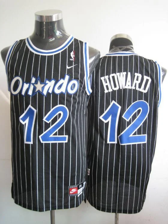 Basketball Jersey Pullover-Magic 12 Dwight Howard Black Basketball Jerseys