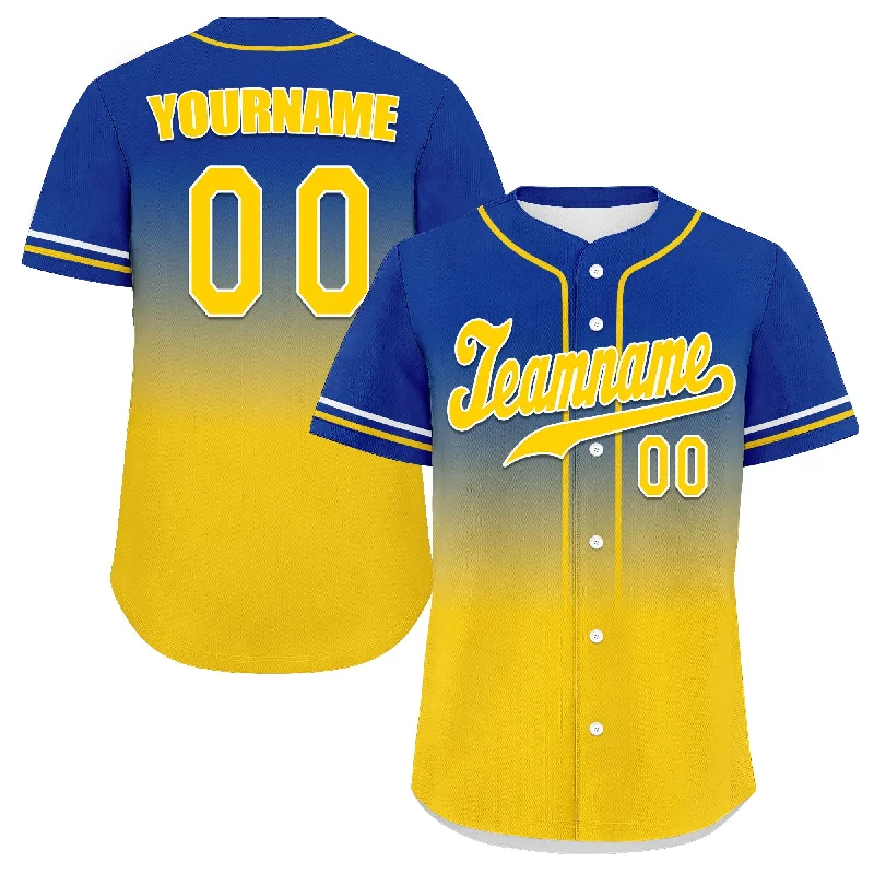 Baseball Jersey Baseball Coach-Custom Blue Yellow Fade Fashion Personalized Authentic Baseball Jersey UN002-bd0b007b-a0