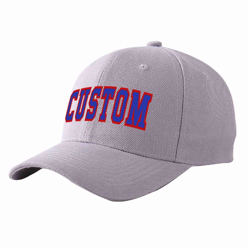 Baseball Cap Boho-Custom Gray Royal-Red Curved Eaves Sport Baseball Cap Design for Men/Women/Youth