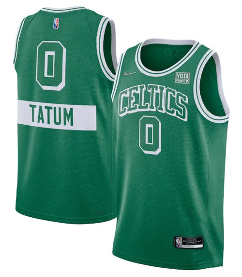 Basketball Jersey Game Day-Men's Boston Celtics #0 Jayson Tatum 75th Anniversary 2021 Green Stitched Basketball Basketball Jersey