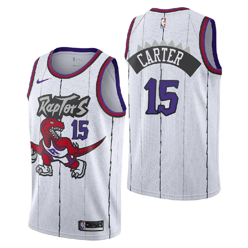 Basketball Jersey Sci-Fi-Men's Toronto Raptors #15 Vince Carter White Swingman Stitched Basketball Jersey