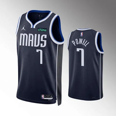 Basketball Jersey Affordable-Men's Dallas Mavericks #7 Dwight Powell Navy Statement Edition Stitched Basketball Basketball Jersey